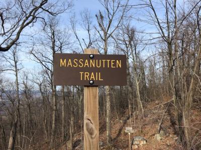 Massanutten Trailhead sign - Woodstock Tower