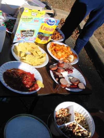 The aid station spread