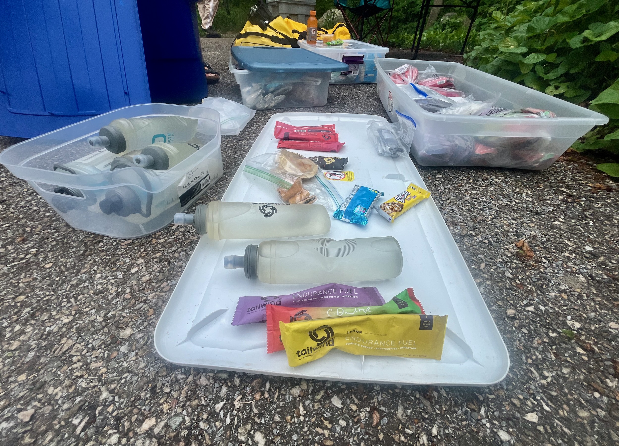 Food and drink that we would carry for the next section of trail