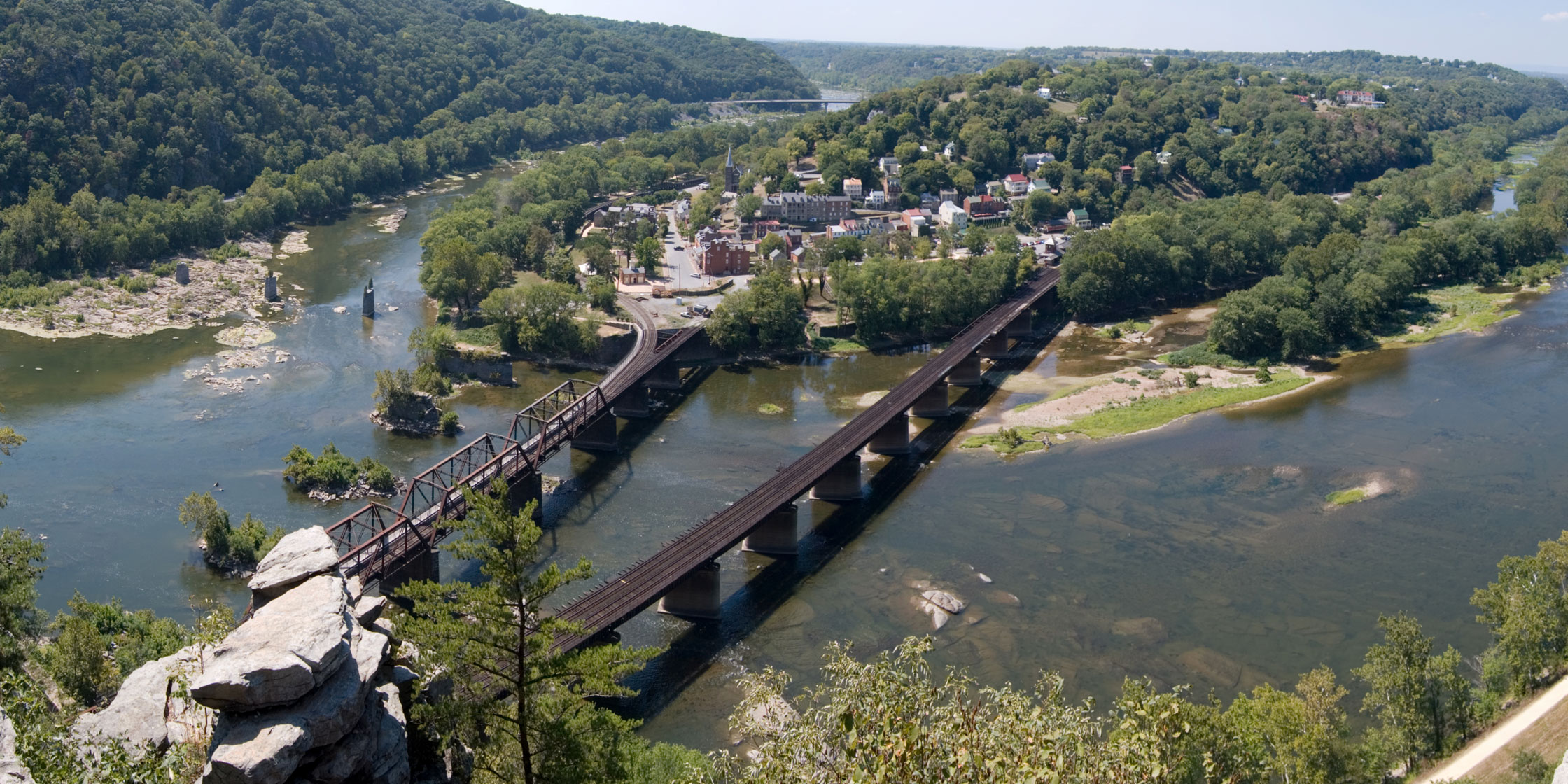 The view of Harpers Ferry from Maryland Heights