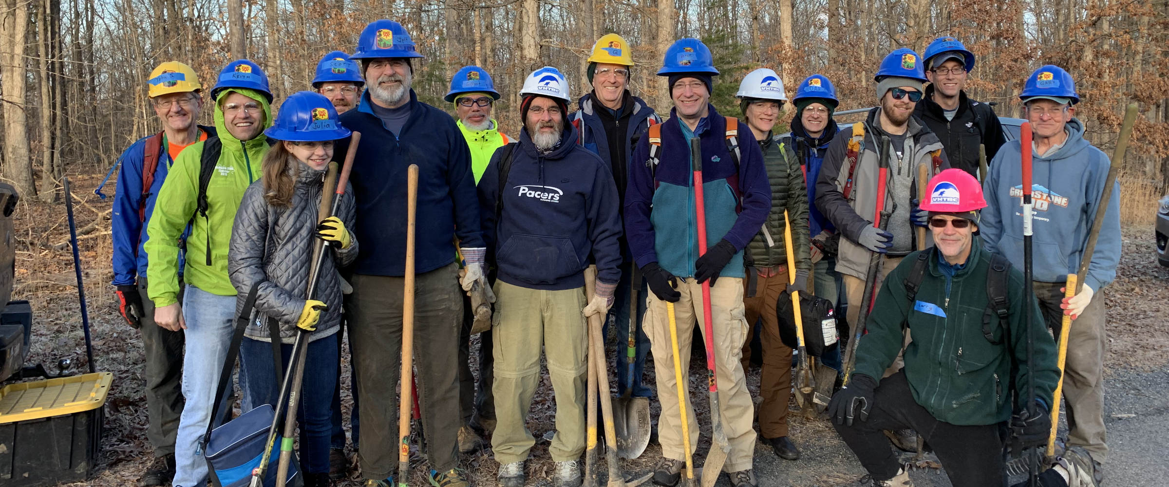 VHTRC trail workers before a January, 2019 outing on the Bull Run Occoquan Trail